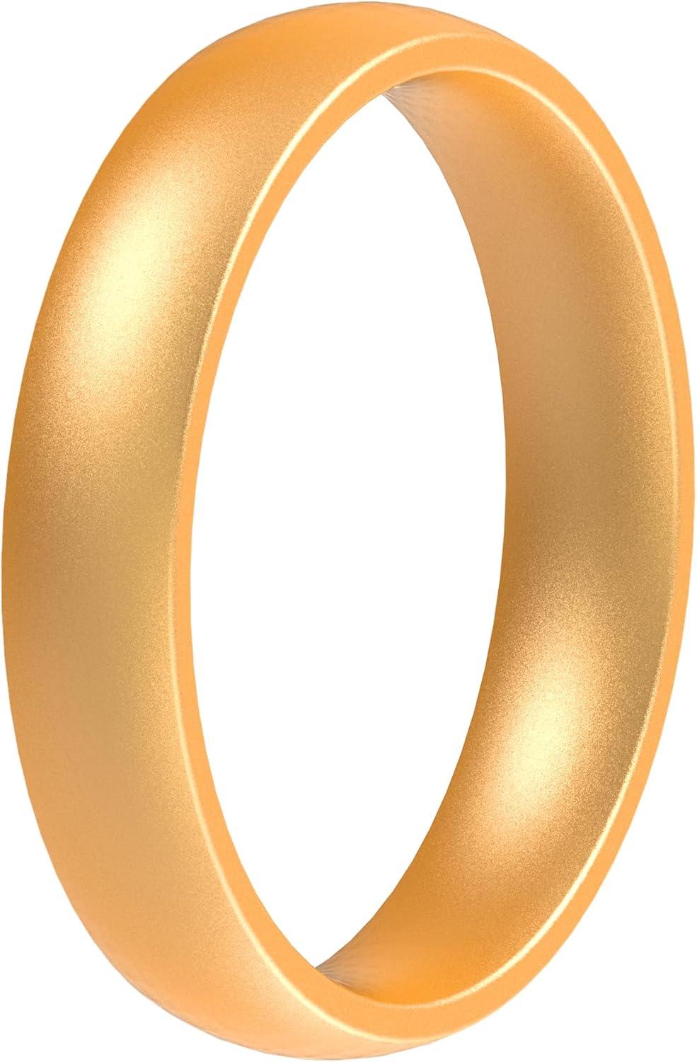 imageThunderFit Silicone Rings for Him and Her Rubber Engagement Bands Unisex 17mm Thick Minimalist Rubber Engagement RingsPack D Gold