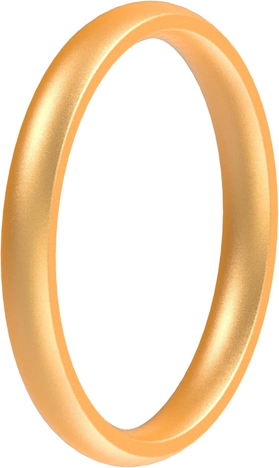 imageThunderFit Silicone Rings for Him and Her Rubber Engagement Bands Unisex 17mm Thick Minimalist Rubber Engagement RingsPack D Gold