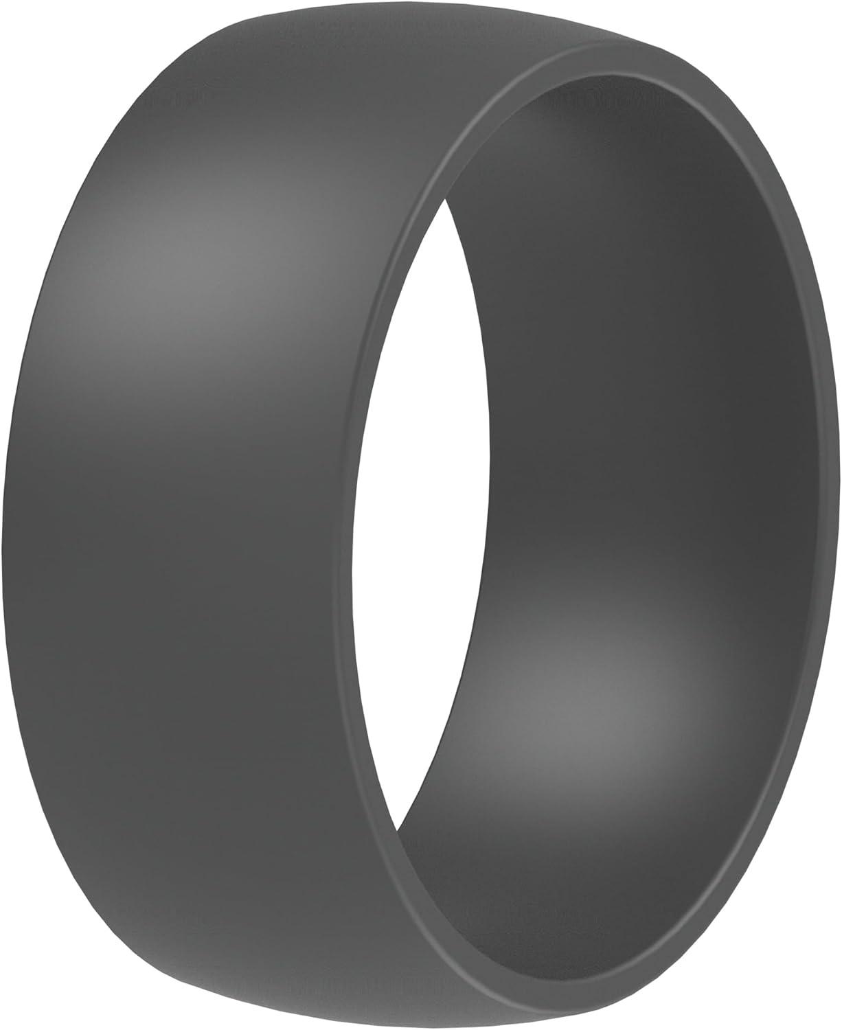 imageThunderFit Silicone Rings for Him and Her Rubber Engagement Bands Unisex 17mm Thick Minimalist Rubber Engagement RingsPack H Dark Grey