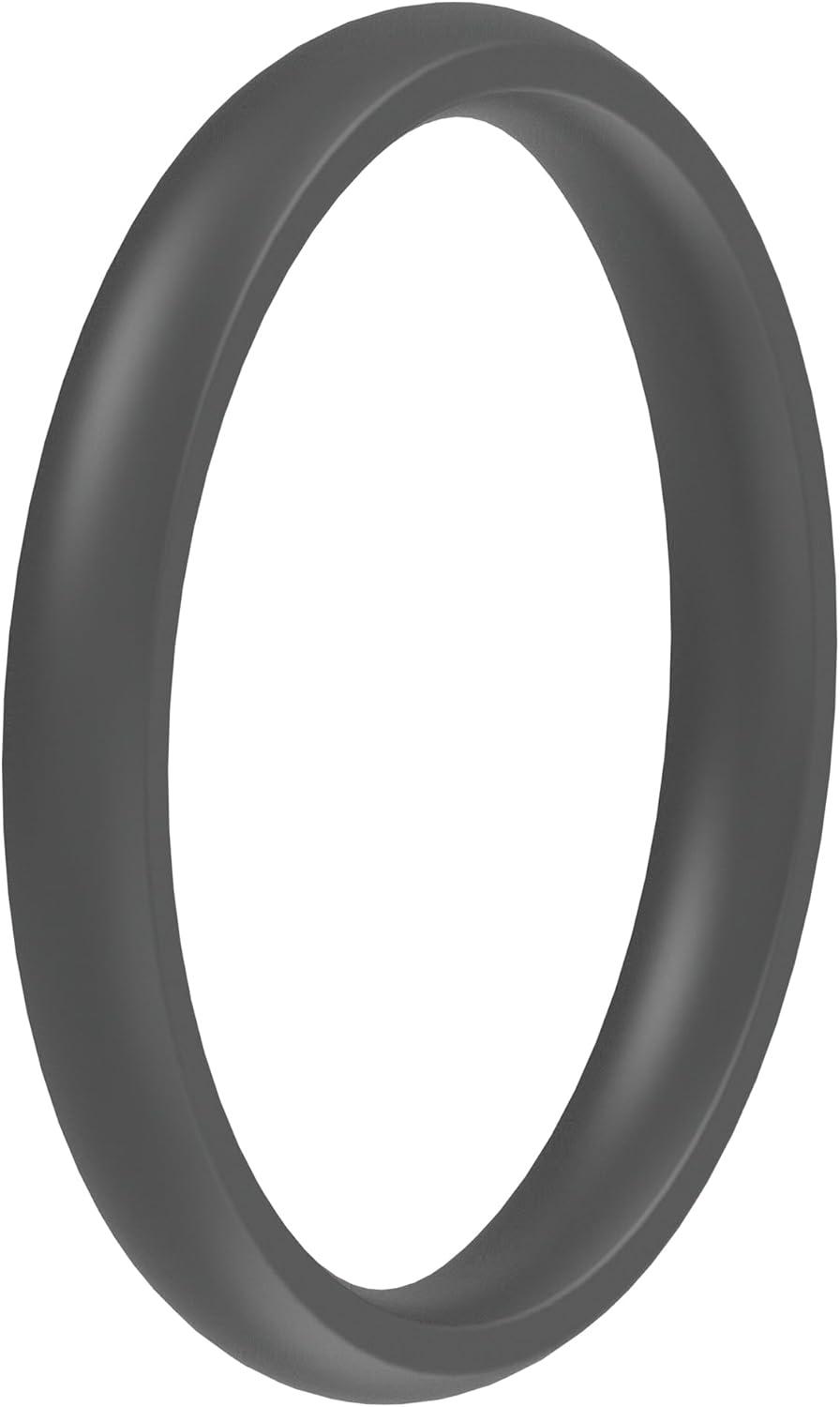 imageThunderFit Silicone Rings for Him and Her Rubber Engagement Bands Unisex 17mm Thick Minimalist Rubber Engagement RingsPack H Dark Grey