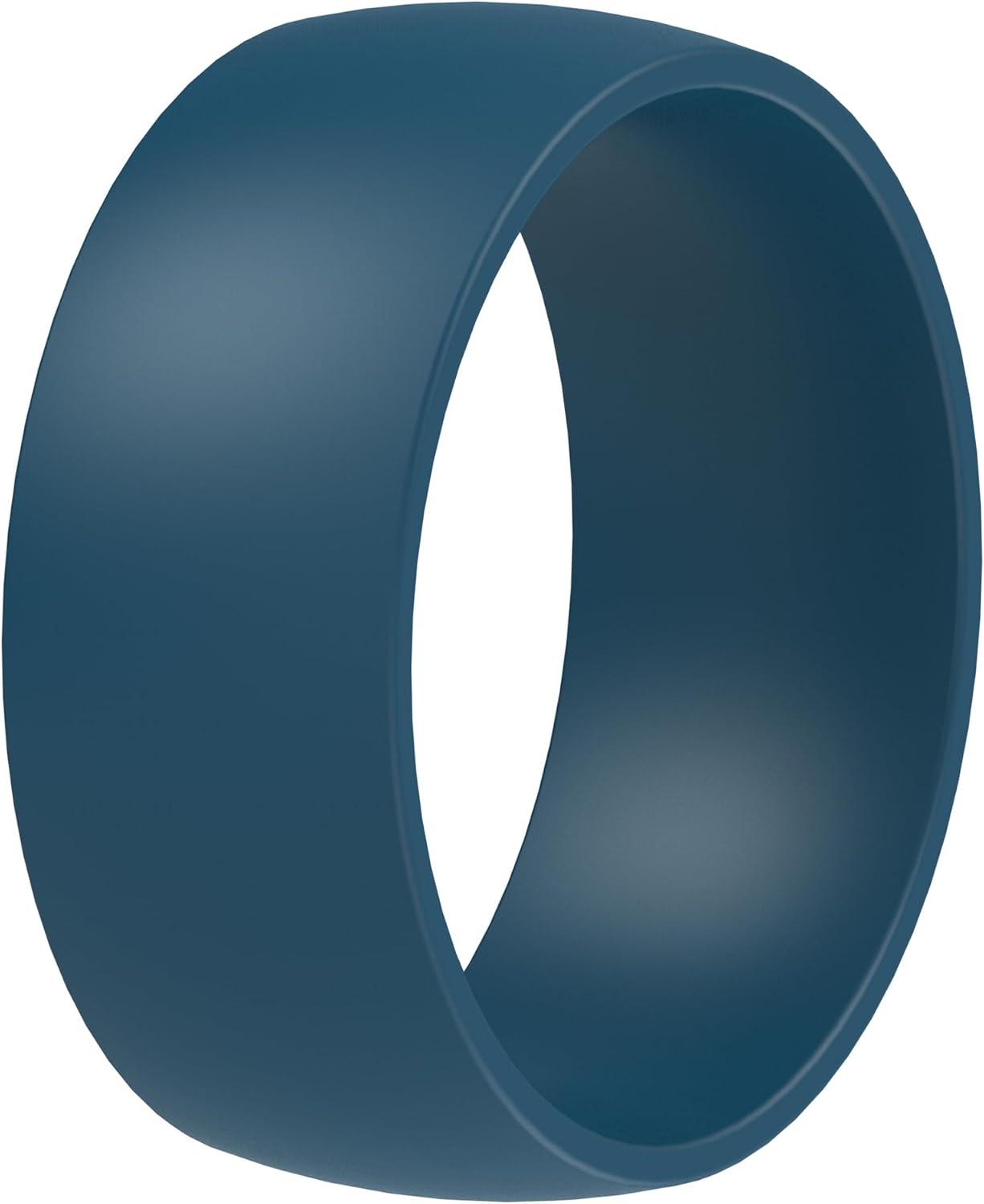 imageThunderFit Silicone Rings for Him and Her Rubber Engagement Bands Unisex 17mm Thick Minimalist Rubber Engagement RingsPack I Dark Blue