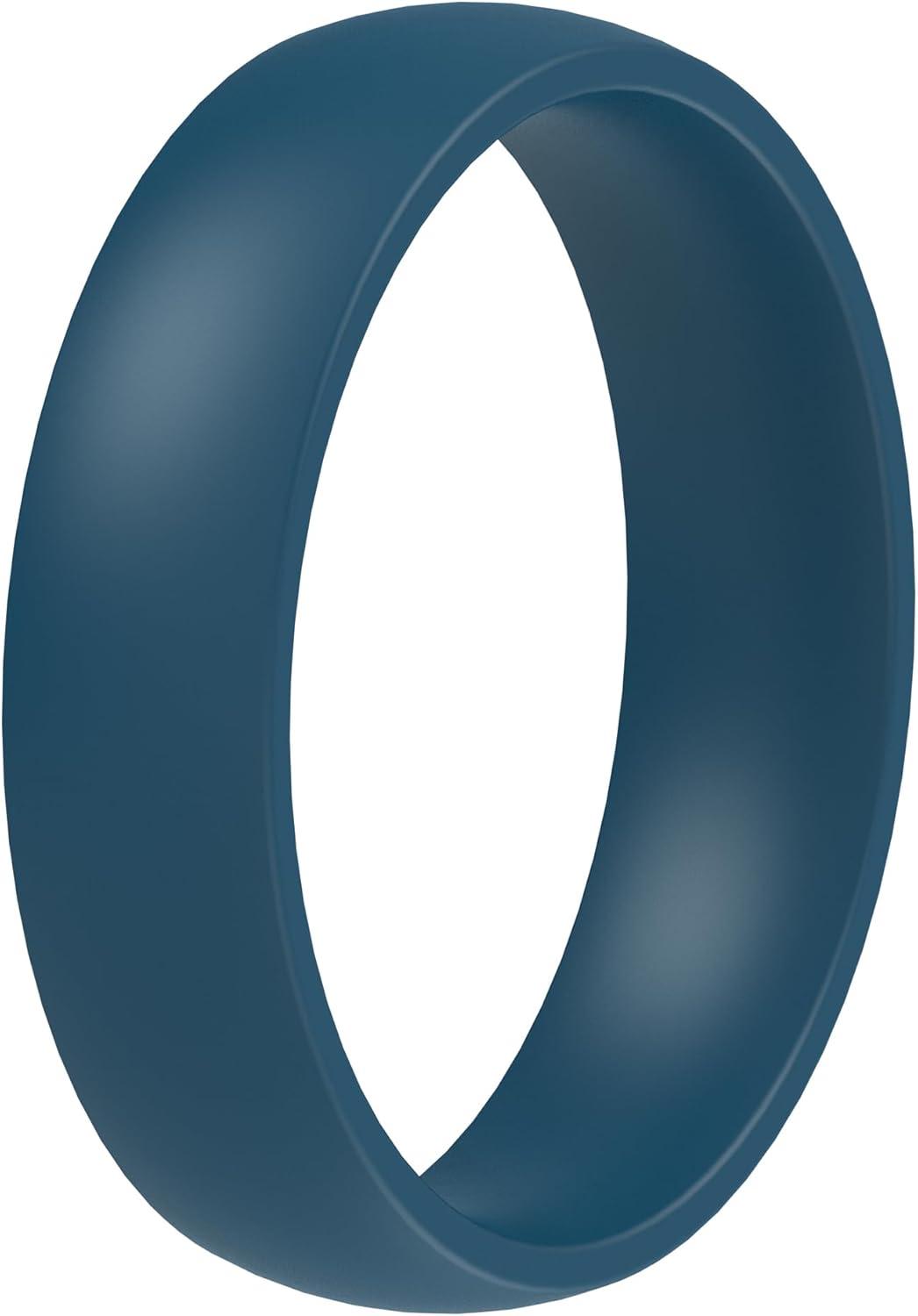 imageThunderFit Silicone Rings for Him and Her Rubber Engagement Bands Unisex 17mm Thick Minimalist Rubber Engagement RingsPack I Dark Blue