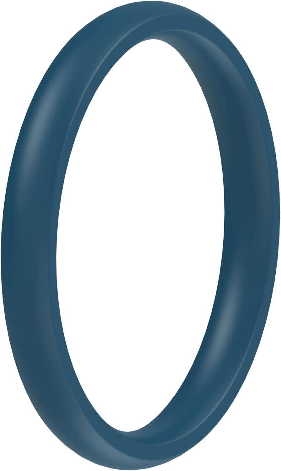 imageThunderFit Silicone Rings for Him and Her Rubber Engagement Bands Unisex 17mm Thick Minimalist Rubber Engagement RingsPack I Dark Blue