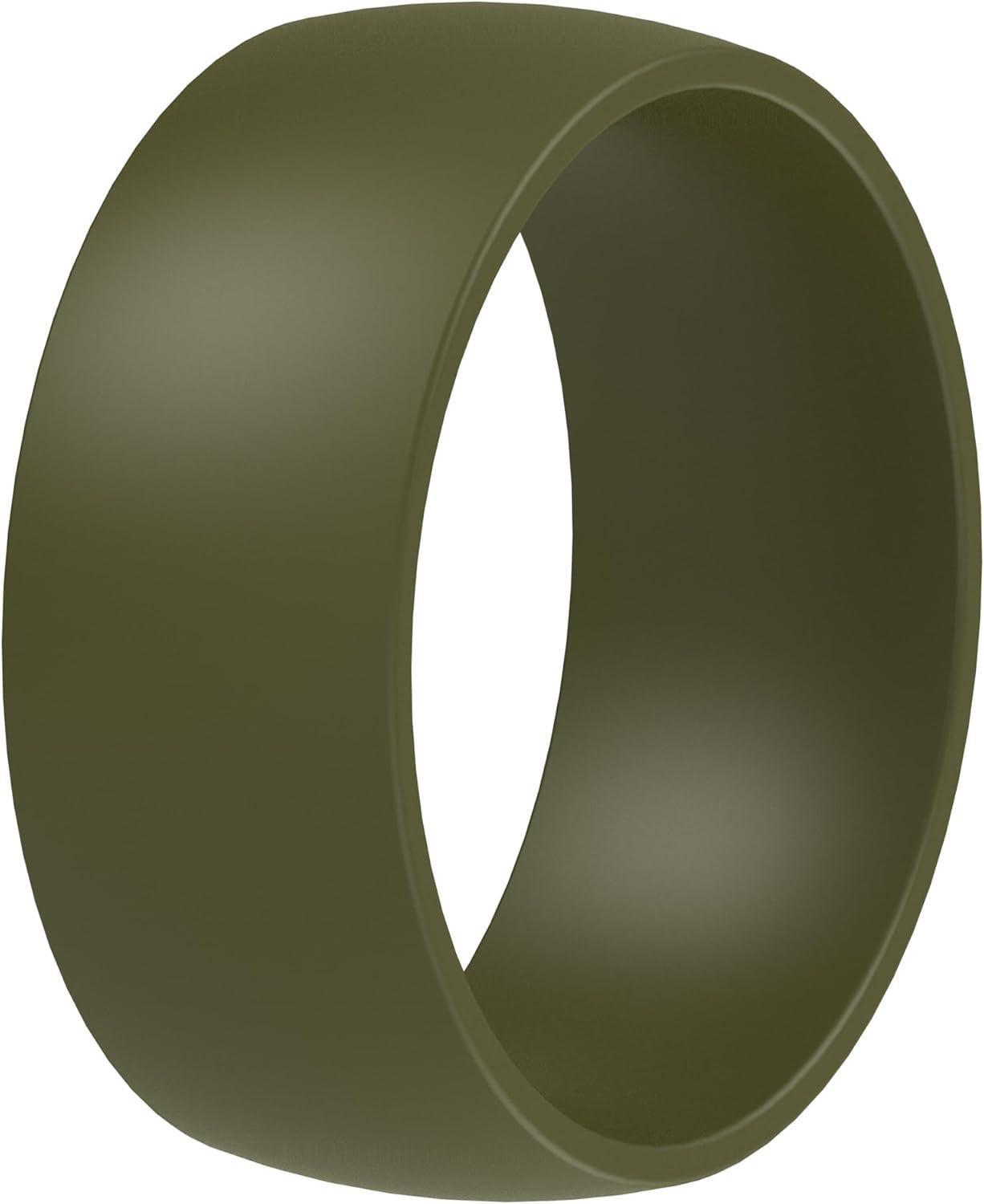 imageThunderFit Silicone Rings for Him and Her Rubber Engagement Bands Unisex 17mm Thick Minimalist Rubber Engagement RingsPack J Olive Green