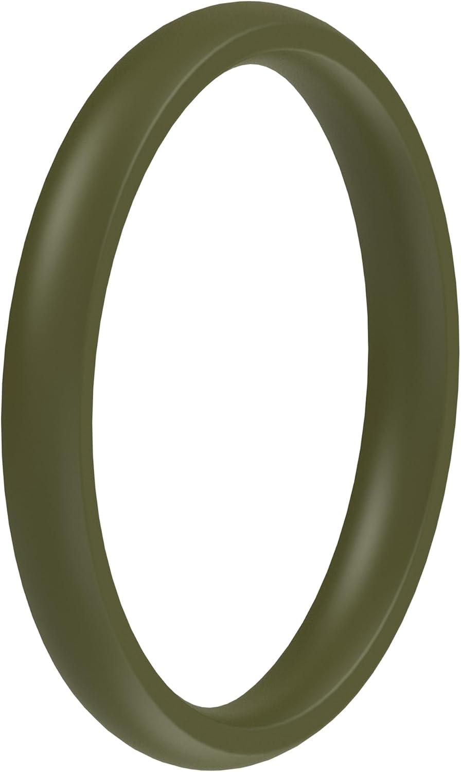 imageThunderFit Silicone Rings for Him and Her Rubber Engagement Bands Unisex 17mm Thick Minimalist Rubber Engagement RingsPack J Olive Green