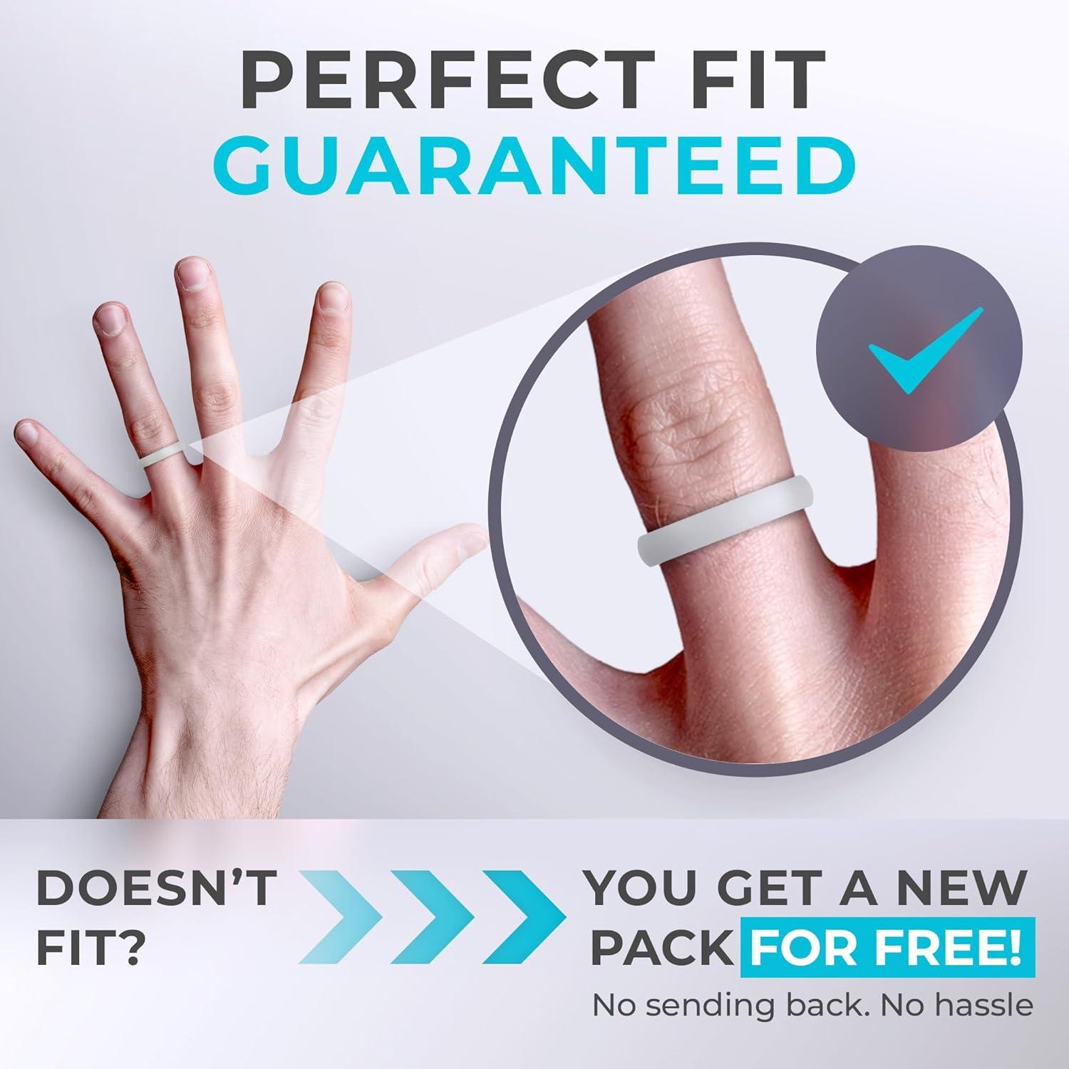 imageThunderFit Silicone Rings for Him and Her Rubber Wedding Engagement Bands Unisex 2mm Thick in 4mm ampamp 8mm Widths Variety Multipack 147Pack A WhiteBlack