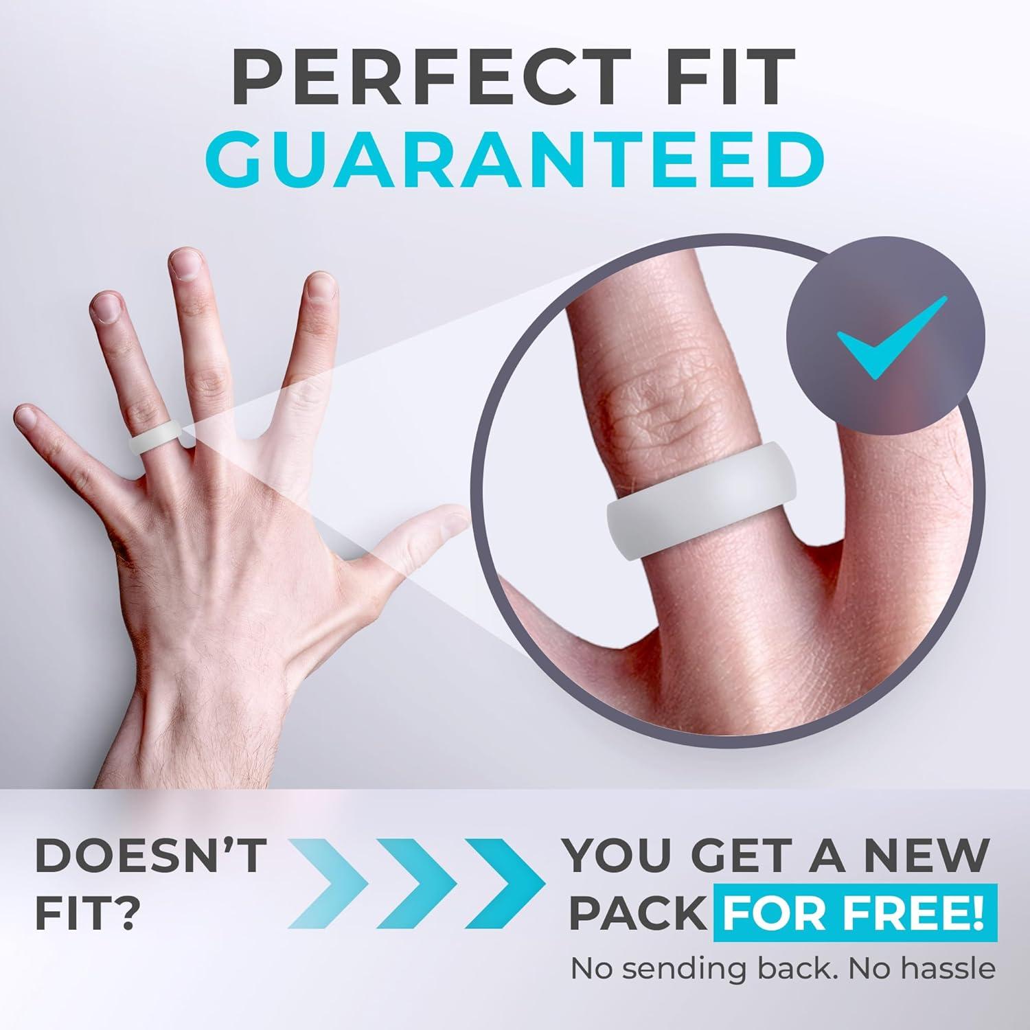 imageThunderFit Silicone Rings for Him and Her Rubber Wedding Engagement Bands Unisex 2mm Thick in 4mm ampamp 8mm Widths Variety Multipack 147Pack A WhiteBlack