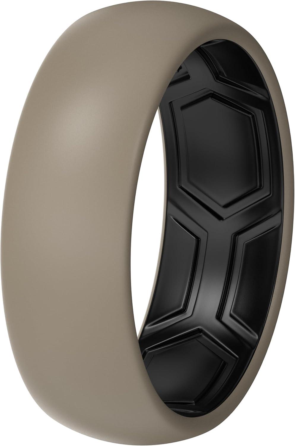 imageThunderFit Silicone Rings for Him and Her Rubber Wedding Engagement Bands Unisex 2mm Thick in 4mm ampamp 8mm Widths Variety Multipack 147Pack E Light Coffee EBlack