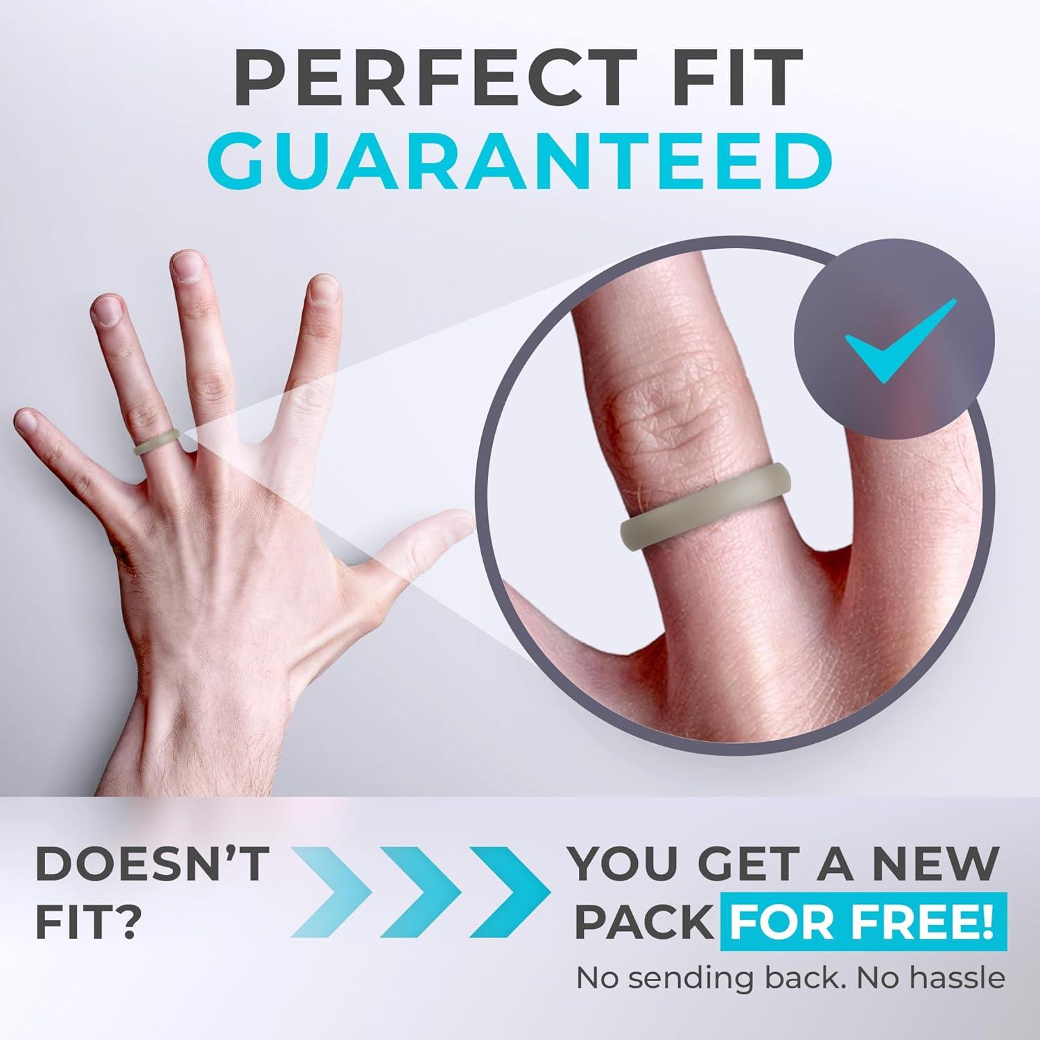 imageThunderFit Silicone Rings for Him and Her Rubber Wedding Engagement Bands Unisex 2mm Thick in 4mm ampamp 8mm Widths Variety Multipack 147Pack E Light Coffee EBlack