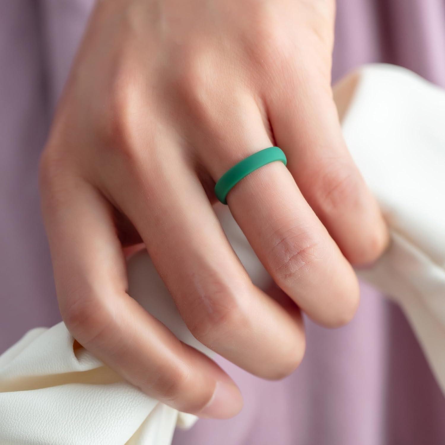 imageThunderFit Silicone Rings for Him and Her Rubber Wedding Engagement Bands Unisex 2mm Thick in 4mm ampamp 8mm Widths Variety Multipack 147Pack K Hurer GreenOrange E