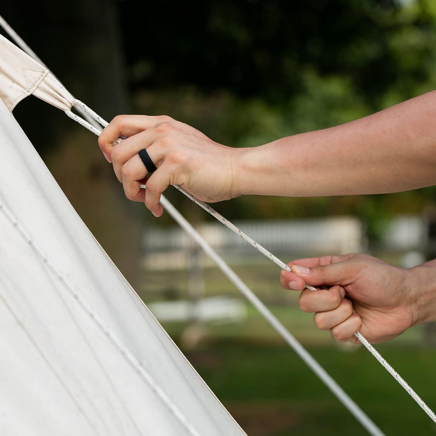 imageThunderFit Silicone Rings for Him and Her Rubber Wedding Engagement Bands Unisex 2mm Thick in 4mm ampamp 8mm Widths Variety Multipack 147Pack O BlackGrey