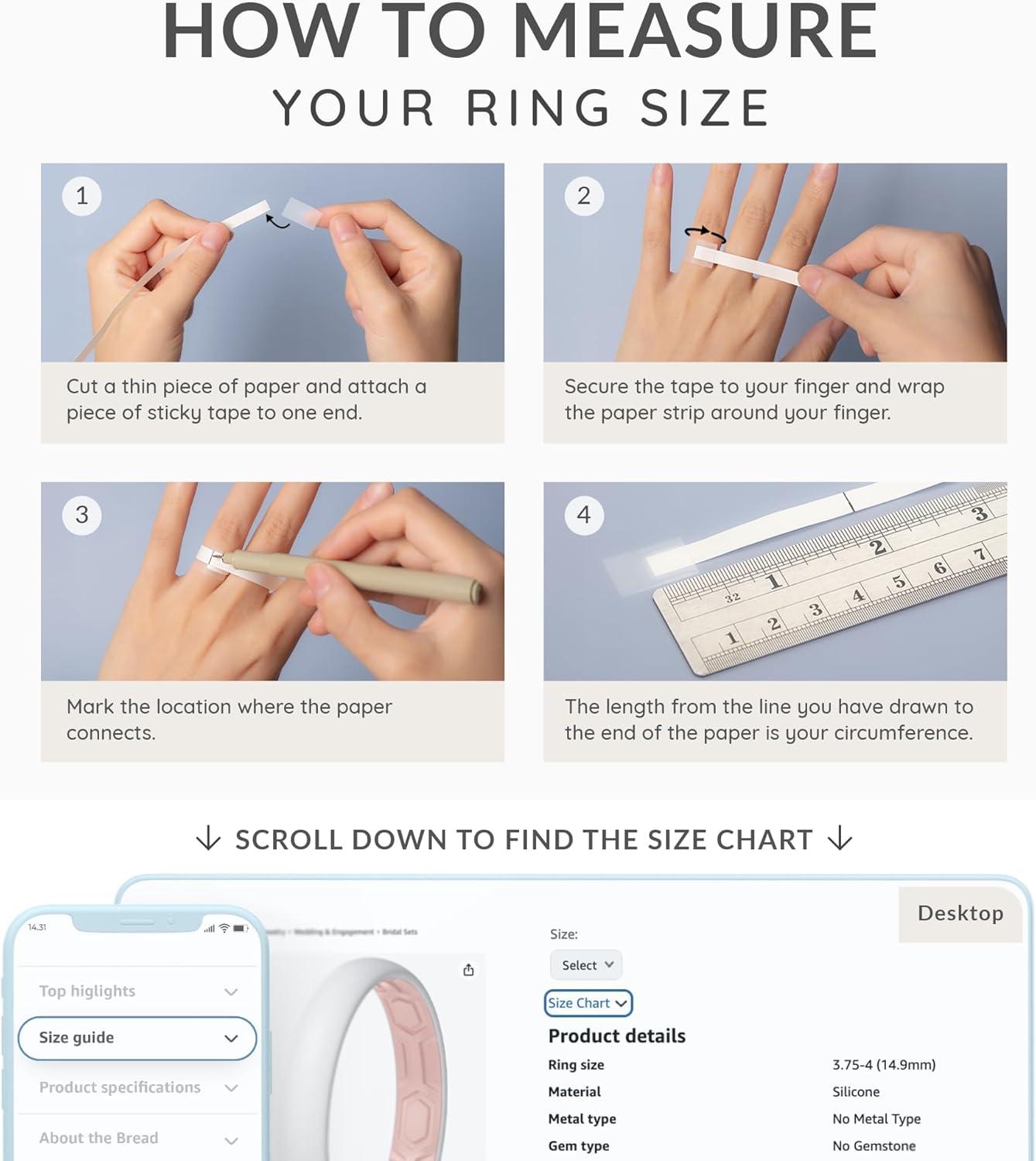 imageThunderFit Silicone Rings for Him and Her Rubber Wedding Engagement Bands Unisex 2mm Thick in 4mm ampamp 8mm Widths Variety Multipack 147Pack P White  Dusty Rose