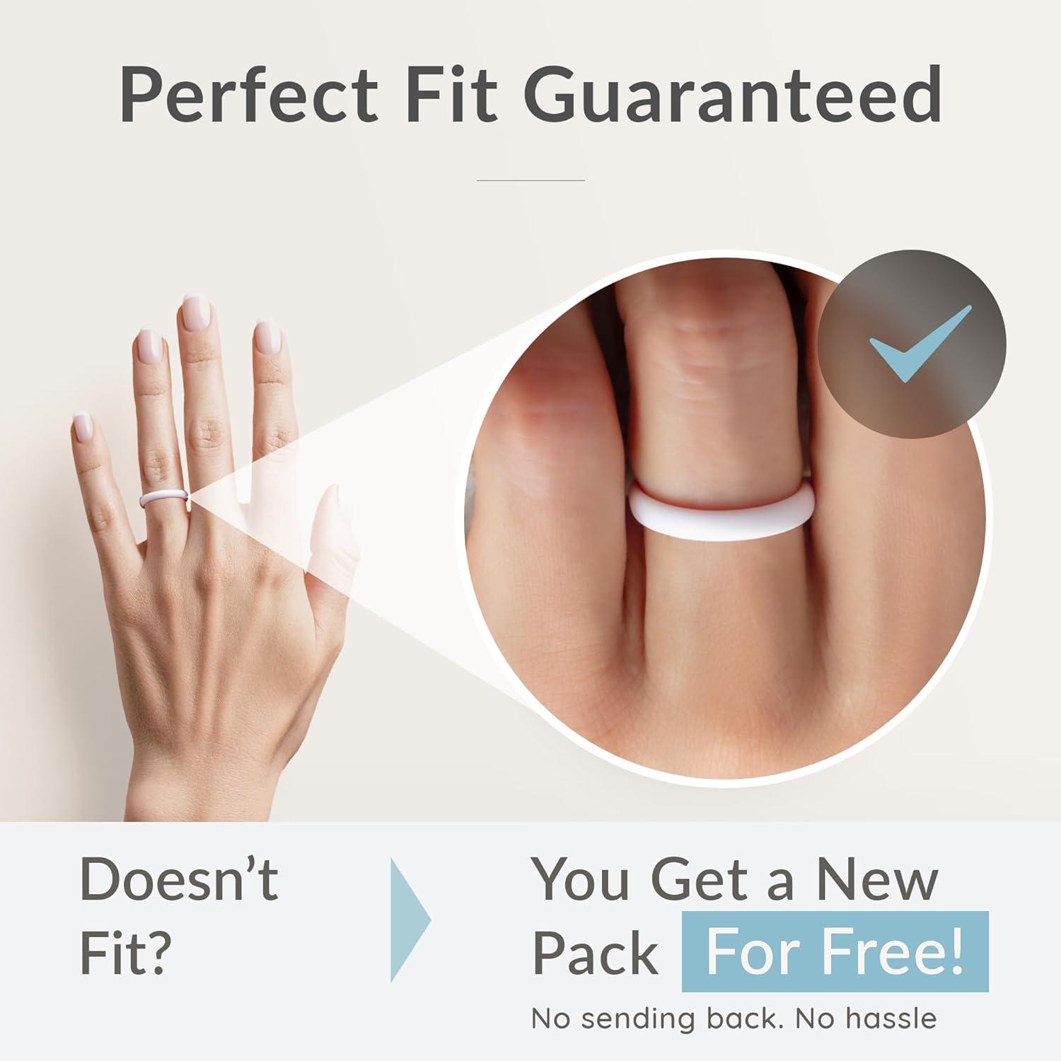 imageThunderFit Silicone Rings for Him and Her Rubber Wedding Engagement Bands Unisex 2mm Thick in 4mm ampamp 8mm Widths Variety Multipack 147Pack P White  Dusty Rose