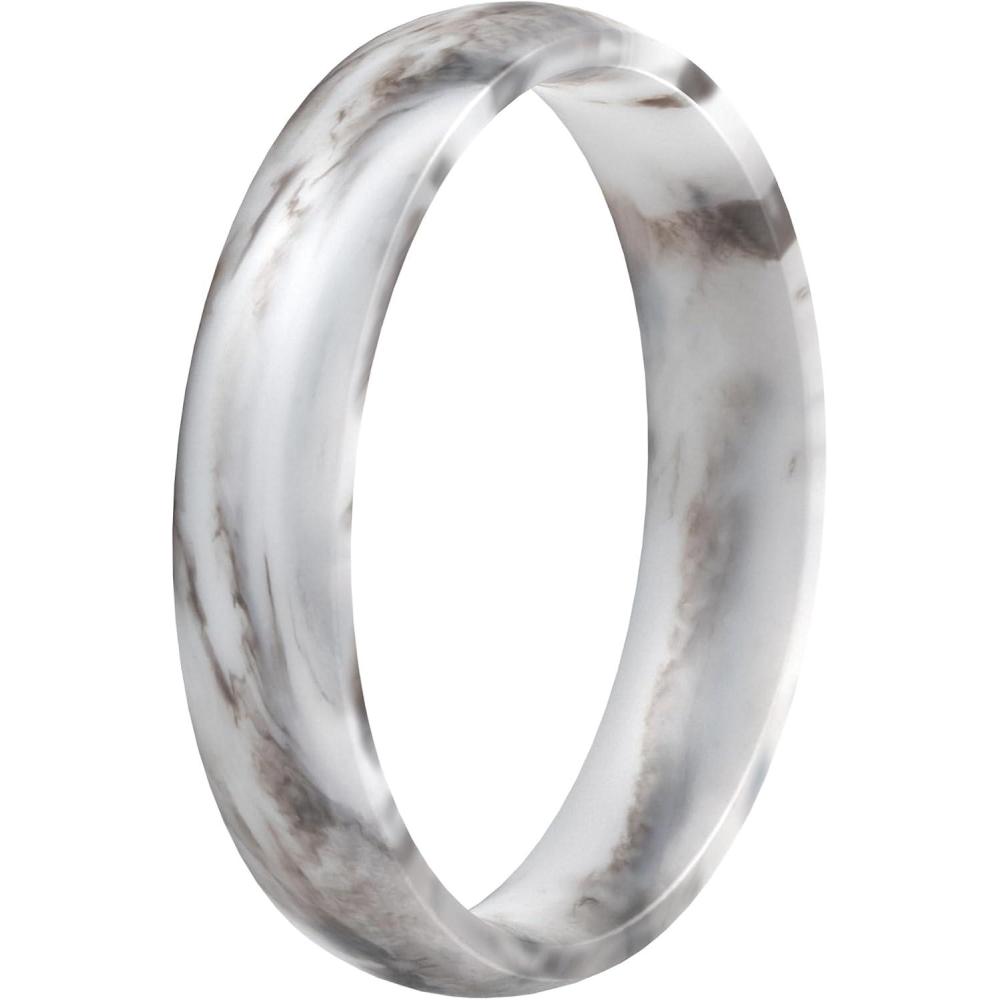 imageThunderFit Silicone Rings for Him and Her Rubber Engagement Bands Unisex 17mm Thick Minimalist Rubber Engagement RingsPack G Marble