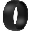 imageThunderFit Silicone Rings for Him and Her Rubber Engagement Bands Unisex 17mm Thick Minimalist Rubber Engagement RingsPack A Black