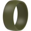 imageThunderFit Silicone Rings for Him and Her Rubber Engagement Bands Unisex 17mm Thick Minimalist Rubber Engagement RingsPack J Olive Green
