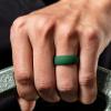 imageThunderFit Silicone Rings for Him and Her Rubber Wedding Engagement Bands Unisex 2mm Thick in 4mm ampamp 8mm Widths Variety Multipack 147Pack F Deep GreenBlack