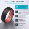 imageThunderFit Silicone Rings for Him and Her Rubber Wedding Engagement Bands Unisex 2mm Thick in 4mm ampamp 8mm Widths Variety Multipack 147Pack H BlackRed D