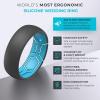imageThunderFit Silicone Rings for Him and Her Rubber Wedding Engagement Bands Unisex 2mm Thick in 4mm ampamp 8mm Widths Variety Multipack 147Pack I Grey BSky Blue E