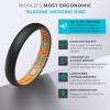 imageThunderFit Silicone Rings for Him and Her Rubber Wedding Engagement Bands Unisex 2mm Thick in 4mm ampamp 8mm Widths Variety Multipack 147Pack M BlackOrange E