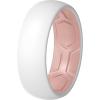 imageThunderFit Silicone Rings for Him and Her Rubber Wedding Engagement Bands Unisex 2mm Thick in 4mm ampamp 8mm Widths Variety Multipack 147Pack P White  Dusty Rose