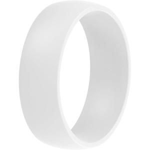 imageThunderFit Silicone Rings for Him and Her Rubber Engagement Bands Unisex 17mm Thick Minimalist Rubber Engagement RingsPack C White