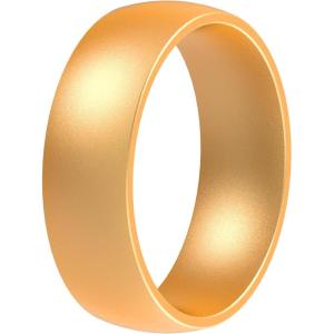 imageThunderFit Silicone Rings for Him and Her Rubber Engagement Bands Unisex 17mm Thick Minimalist Rubber Engagement RingsPack D Gold