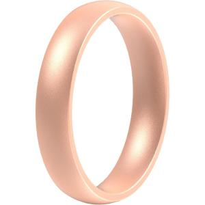 imageThunderFit Silicone Rings for Him and Her Rubber Engagement Bands Unisex 17mm Thick Minimalist Rubber Engagement RingsPack F Rose Gold