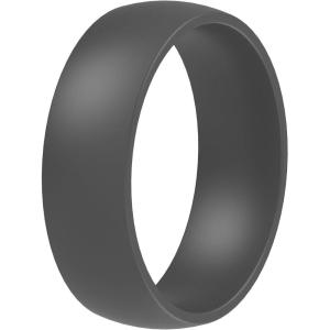 imageThunderFit Silicone Rings for Him and Her Rubber Engagement Bands Unisex 17mm Thick Minimalist Rubber Engagement RingsPack H Dark Grey