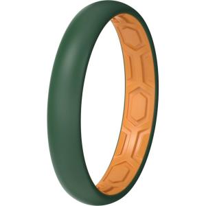 imageThunderFit Silicone Rings for Him and Her Rubber Wedding Engagement Bands Unisex 2mm Thick in 4mm ampamp 8mm Widths Variety Multipack 147Pack K Hurer GreenOrange E