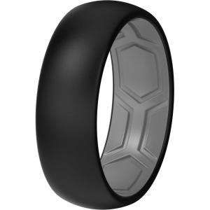 imageThunderFit Silicone Rings for Him and Her Rubber Wedding Engagement Bands Unisex 2mm Thick in 4mm ampamp 8mm Widths Variety Multipack 147Pack O BlackGrey