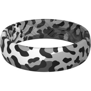 imageThunderFit Silicone Wedding Bands for Women Breathable Printed Design Rubber Engagement Rings 55mm Wide 18mm Thick  1 PackPack N Black Camo Leopard
