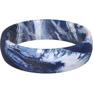 imageThunderFit Silicone Wedding Bands for Women Breathable Printed Design Rubber Engagement Rings 55mm Wide 18mm Thick  1 PackPack Q Glacial River