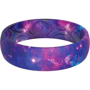 imageThunderFit Silicone Wedding Bands for Women Breathable Printed Design Rubber Engagement Rings 55mm Wide 18mm Thick  1 PackPack S Galaxy Pattern