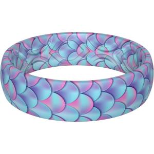 imageThunderFit Silicone Wedding Bands for Women Breathable Printed Design Rubber Engagement Rings 55mm Wide 18mm Thick  1 PackPack U Mermaid 1