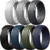 imageThunderFit Mens Silicone Rings 10mm Wide 25mm Thick Rubber Bands Breathable Variety Multipack 110Pack A Charcoal Black  Iron Grey  Concrete Grey  Navy Blue  Midnight Blue  Olive Green  Light Grey