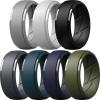 imageThunderFit Mens Silicone Rings 10mm Wide 25mm Thick Rubber Bands Breathable Variety Multipack 110Pack A Charcoal Black  Iron Grey  Concrete Grey  Navy Blue  Midnight Blue  Olive Green  Light Grey