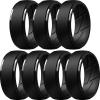 imageThunderFit Mens Silicone Rings 10mm Wide 25mm Thick Rubber Bands Breathable Variety Multipack 110Pack D 7 Black Rings