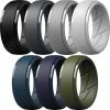 imageThunderFit Mens Silicone Rings 10mm Wide 25mm Thick Rubber Bands Breathable Variety Multipack 110Pack H Charcoal Black  Iron Grey  Concrete Grey  Navy Blue  Midnight Blue  Olive Green  Pure White