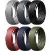 imageThunderFit Mens Silicone Rings 10mm Wide 25mm Thick Rubber Bands Breathable Variety Multipack 110Pack T Charcoal Black  Iron Grey  Olive Green  Concrete Grey  Chili Red  Navy Blue