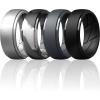 imageThunderFit Mens Silicone Rings 10mm Wide 25mm Thick Rubber Bands Breathable Variety Multipack 110Pack V Charcoal Black  Iron Grey  Grey Silver  Grey Camo