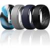 imageThunderFit Mens Silicone Rings 10mm Wide 25mm Thick Rubber Bands Breathable Variety Multipack 110Pack X Charcoal Black  Navy Blue  Blue Camo  Concrete Grey