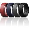 imageThunderFit Mens Silicone Rings 10mm Wide 25mm Thick Rubber Bands Breathable Variety Multipack 110Pack Y Charcoal Black  Iron Grey  Chili Red  Navy Blue