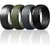 imageThunderFit Mens Silicone Rings 10mm Wide 25mm Thick Rubber Bands Breathable Variety Multipack 110Pack ZC Charcoal Black  Iron Grey  Metallic Grey  Olive Green