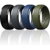 imageThunderFit Mens Silicone Rings 10mm Wide 25mm Thick Rubber Bands Breathable Variety Multipack 110Pack ZF Charcoal Black  Iron Grey  Ocean Blue  Olive Green