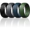 imageThunderFit Mens Silicone Rings 10mm Wide 25mm Thick Rubber Bands Breathable Variety Multipack 110Pack ZH Charcoal Black  Iron Grey  Midnight Blue  Olive Green