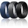 imageThunderFit Mens Silicone Rings 10mm Wide 25mm Thick Rubber Bands Breathable Variety Multipack 110Pack ZK Charcoal Black  Iron Grey  Navy Blue
