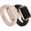 Pack E: Starlight Silicone / Rose Gold Metal  Black Silicone / Rose Gold Metal