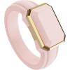 imageThunderFit Trinity Stone Silicone Rings for Her  Faux Gemstone Rubber Wedding Engagement Bands for Womens Variety Multipacks 13Pack ZG Sepia Rose SIlicone  Yellow Gold Metal