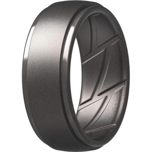 imageThunderFit Mens Silicone Rings 10mm Wide 25mm Thick Rubber Bands Breathable Variety Multipack 110Pack I Gunmetal